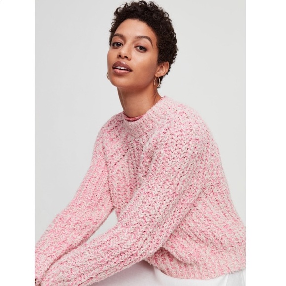Aritzia Sweaters Aritzia Wilfred Pink Confetti Cropped Sweater
